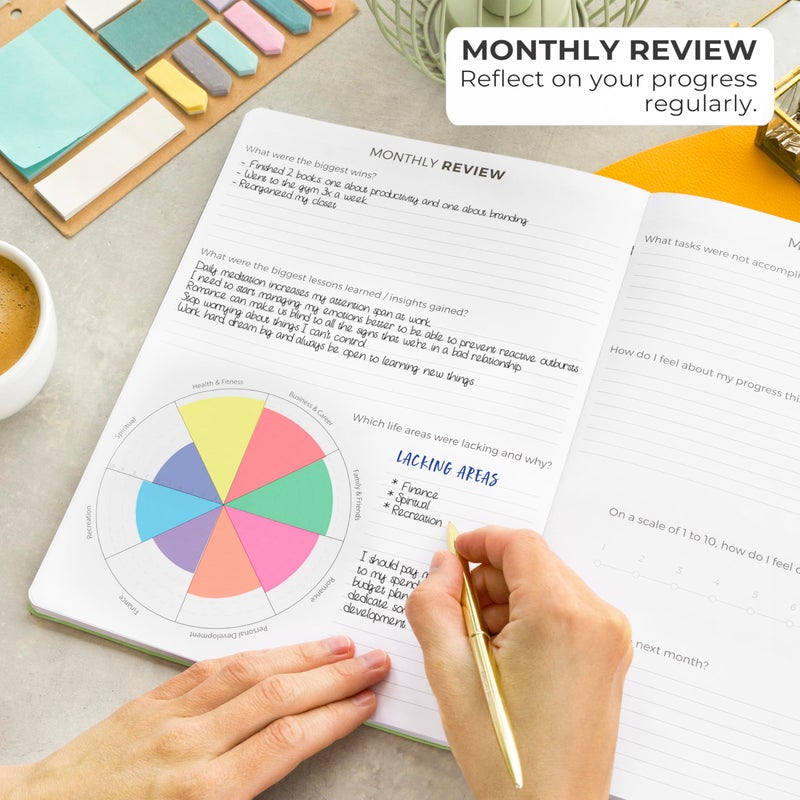 Clever Fox Planner PRO â€“ Weekly & Monthly Life Planner to Increase Productivity, Time Management and Hit Your Goals, 8.5x11â€³ (Lime Green) - Image 4